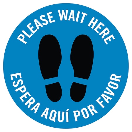 Please Wait Here - Bilingual V.2, Blue, 15, 8493BL